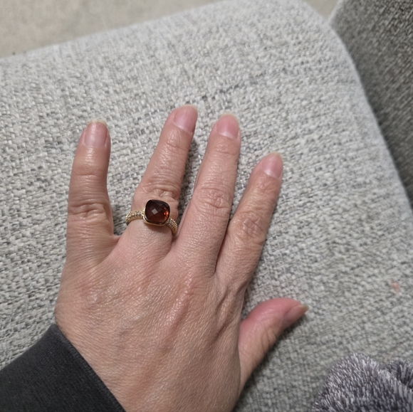 Stella & Dot Gold Ring with Rich Brown Stone Size 7 - Picture 9 of 9